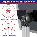 Sign Stand 8.5x11inch Pedestal Sign Holder Poster Stand 3Packs Adjustable Floor Standing Sign Holder with Heavy Duty Display Stand for Indoor Outdoor Business Store Sign Holders(Silver)
