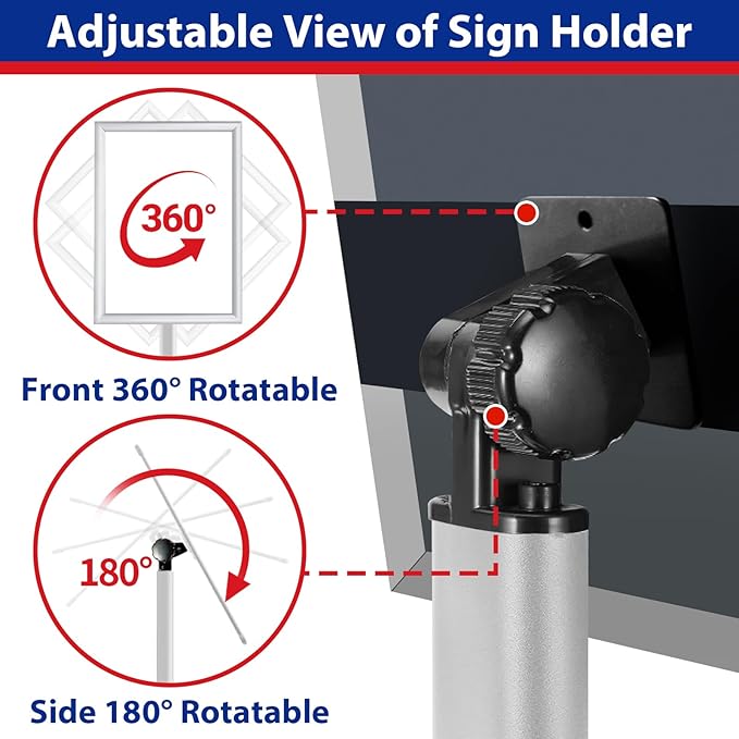 Sign Stand 8.5x11inch Pedestal Sign Holder Poster Stand 3Packs Adjustable Floor Standing Sign Holder with Heavy Duty Display Stand for Indoor Outdoor Business Store Sign Holders(Silver)