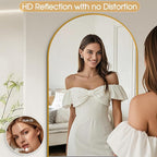 76"x34"Floor Mirror Full Length,Arched Full Length Mirror with Stand,Full Body Mirror,Hanging or Large Leaning for Bedroom Living Room Gold