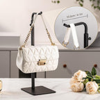 Purse Holder Handbag Display Stand: Hanger Rack Showing Bags, Purses, and Wreath, Adjustable Black Hook Stand for Tabletop, Closet, Desk, and Retail Use for Vendors