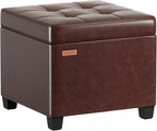 17.7 inches Synthetic Leather turfed Ottomans Cube with Storage, Metal-Framed Square Storage Ottoman Foot Rest Stool Holds 770 LB for Dorm Living Room Bedroom Brown UASND63R
