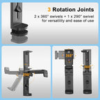 Airplane Tablet Holder Mount, 360 Degree Rotating Hands-Free Travel Stand, Universal Adjustable Clamp for Flying, Compatible with iPad/Galaxy Tab (Only Fits 7-12" Tablets)