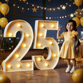 Marquee Numbers 3 Feet Tall Large Light Up Numbers 25th Birthday Decorations Big Yellow Light Outdoor Anniversary Decorations Balloon Arch Kit Party Backdrop 25