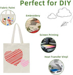 6 I 12 I 24 I 48 Pack Canvas Tote Bags,Reusable Blank Canvas for Shopping Bags,Grocery Bags,DIY Gift Bags
