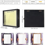 TJ.MOREE Flowers Shadow Box Display Case Large Shadow Box Frame with Glass Window Door Picture Frame Wedding Bouquet Memorabilia Medals Photos Memory Box for Keepsakes - (Rustic Black, 12 x 12 )