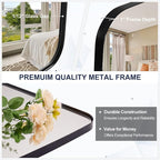ANDY STAR 22x30 Black Bathroom Mirror, Oblong Vanity Mirror with Stainless Steel Metal Frame, Matte Black Oval Mirror for Over Sink, Modern Anti Rust Wall Mounted