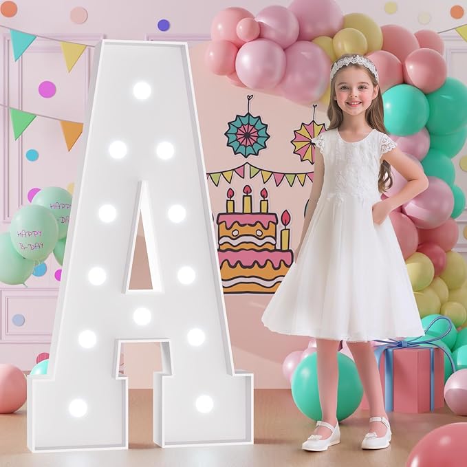 Light Up Letters, Marquee Letters 4 Feet Tall with Cool White Light, Large Letter for Party Graduation Homecoming Wedding Event Decoration, Marry Me Light Up Letter 4ft Marquee Sign Letras A