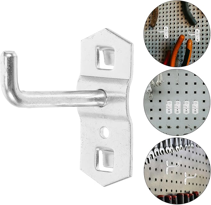10pcs Heavy Duty Pegboard Hooks Metal Tool Hooks for Garage Wall Hanging Kit for Workshop Storage Versatile Pegboard Organizer Set for Tools and Crafts
