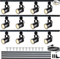 GU10 LED Black Track Lighting Complete Kit 6000K Natural White, Dimmable H Type 14.76ft Track Rails, 12 Packs GU10 LED Bulbs Ceiling Spotlight Fixture, an Cost-Effective Lighting Solution