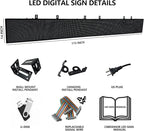 P10 LED Programmable Advertising Sign, High Brightnes Outdoor Digital Sign Waterproof, WiFi Control LED Open Signs for Business, Electronic Message Display Board 115"X14"