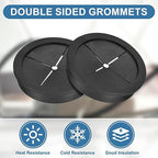 uxcell 2Pcs Cable Cord Grommet, 2-3/8"(60mm) Rubber Desk Grommets Wire Pass Through Hole Cover with Marked Cable Ties for Home Office Cable Wire Protection, Black
