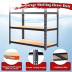 Heavy Duty Garage Shelving,5-Tier Metal Storage Shelves,2400LBS Shelving Unit,Adjustable Shelving Rack, Standing Shelf Units for Garage Storage Warehouse,28''×12''×60'',2 Pack