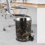 Unomor Pedal Trash Bin with Lid for Home Kitchen Bathroom Plastic Garbage Can for Waste Sorting Step Garbage Container for Office Living