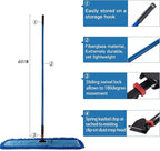Matthew Cleaning Commercial Quick-Change Dust Mop Handle with Clip-on Metal Gripper for Heavy Duty Mop Head Replacement Holder, Fiberglass Handle 60 inch 12packs-Blue