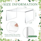 2 Pcs 7 x 7 Inch Large Acrylic Risers Display Stands 5 mm Thick Acrylic Shelf Riser Showcase for Collectibles Jewelry Cupcakes Food Figures Perfume Cabinet (Clear)