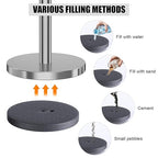 kaiyomi 8Pcs Stanchions with Red Velvet Ropes Set, 5 Feet Velvet Ropes and Posts Poles for Red Carpet Party Decoration and 360° Photo Booth (Silver)