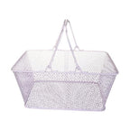 Shopping Basket Wire Portable Multipurpose Vegetables Fruit Storage with Handles for Garden Retail Store Pantry, Pink