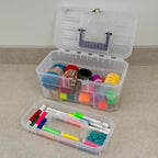 Akro-Mils 09514CFT ProBox 14-Inch Plastic Art Supply, Craft or Medical Storage Toolbox with Removable Tray, 14-Inch x 8-Inch x 8-Inch, Clear, 3-Pack