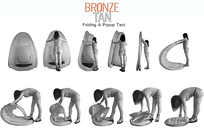 Pop Up Spray Tan Tent for Professionals - Waterproof Booth With Portable Carrying Case for Spray Tan Salons - Self Tanning Black by Bronze Tan
