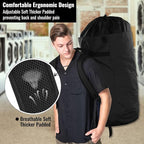 Laundry Bag Backpack, 125L, Extra Large with Shoulder Straps, Adjustable & Extendable Design, Hamper 3 Pockets for Laundromat, College, Travel, Camping