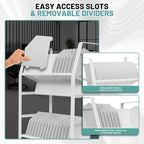 32 Device Mobile Open Charging Cart, Charging Station Rack, Easy Access and Removable Slots, Charging Storage Cart, Cable Management for Laptop Computers, Tablets, iPads, Chromebook for schools
