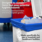 RESILIA Heavy Duty Soiled Linen Bags - Hospital Waste Disposal, Trash Liner, Sanitary Storage, OSHA Approved, Dark Blue, 33 Gallon, 29" W x 43" L, 1 Mil, 0.001 Inch, 1 Case of 200 Bags, Made in USA
