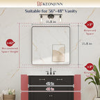 Keonjinn Black Bathroom Mirrors for Over Sink, 36 x 36 Inch Large Square Mirrors for Wall, Rounded Rectangle Matte Black Farmhouse Vanity Mirror, HD Tempered Glass Modern Mirror(Horizontal/Vertical)