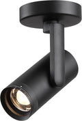 12W LED Dimmable Zoomable Ceiling Spotlight Indoor – Adjustable Beam Angle 10-55° Surface Mount Wired Accent Spot Light for Picture, Plants & Painting | Warm White 3000K CRI 97, Black