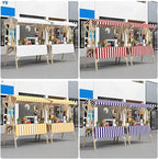 Outdoor Vendor Cart, Wooden Lightweight Farmers Market Stalls/Concession Stand Booths, Foldable Vendor's Stall, Portable Food Display Stand for Market(White,150 * 60 * 200cm)