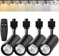 Black 20W Track Lighting Heads,2700K-6500K Stepless Dimming H Type LED Track Light Heads Dimmable Rail Ceiling Spotlight Fixtures Accent,CRI90+ 24° 1800LM,4 Pack