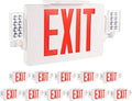 Gruenlich LED Combo Exit Sign, Emergency Light with 2 Adjustable Heads and Double Face, Back Up Batteries- US Standard Red Letter EXIT, UL 924 Qualified, 120-277 Voltage, 12-Pack