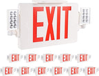 Gruenlich LED Combo Exit Sign, Emergency Light with 2 Adjustable Heads and Double Face, Back Up Batteries- US Standard Red Letter EXIT, UL 924 Qualified, 120-277 Voltage, 12-Pack
