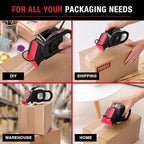 Clear Packing Tape with Dispenser (1 Roll) - Professional Grade for Boxes - Packaging, Shipping with Refillable Dispenser, Fits Standard Bulk Tapes Up to 2" Wide