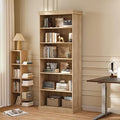 Vyre 70.8" Tall Brown Bookshelf, Farmhouse Modular Bookcase with 6-Tier Adjustable Shelves, Large Storage Cabinet for Home Office, Living Room