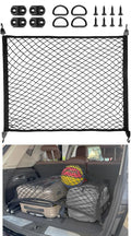 Elastic Cargo Net for SUV, Trunk Net with Hook, Car Net for Trailer, Truck Bed Netting Cover Storage,32" X 24" Stretch to 63"X43" for Universal Organizer, Luggage Cover