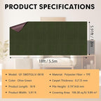 Marine Carpet,6 FT x 18 FT Olive Green Indoor Outdoor Carpet 0.2" Thick with Water-Proof TPE Backing, Non-Slide for Home, Patio, Porch, Deck