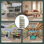 5 Tier Snack Rack Display Stand, Black Chip Rack Display Stand, Candy Display Rack with Hooks, Metal Retail Display Shelves for Store, Kitchen and Office