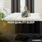 BGment Blackout Curtains for Bedroom - Grommet Thermal Insulated Room Darkening Curtains for Living Room, Set of 2 Panels, Each 55 x 96 Inch, Grey