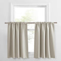 PONY DANCE Cream Short Window Curtains for Kitchen 36 inch Long, 2 Panels Set Half Window Drapes for Bedroom Basement, Blackout Small Curtains for Travel Trailers, Width 29 x Length 36 inches