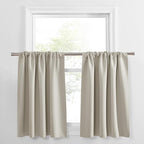 PONY DANCE Cream Short Window Curtains for Kitchen 36 inch Long, 2 Panels Set Half Window Drapes for Bedroom Basement, Blackout Small Curtains for Travel Trailers, Width 29 x Length 36 inches