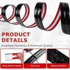Flexible Wall Corner Protector Moulding Trim Peel and Stick Wall Corner Guards Edge Protector Self Adhesive Molding Trim Strip for Edge Ceiling (Black, 0.8 in x 20 Ft)