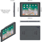 TABcare Anti-Theft Acrylic VESA Enclosure for Apple iPad 7/8/9 10.2" with Free Wall Mount Kit & 90-Degree Angle Charge Cable (iPad 7/8/9 10.2", Clear)