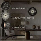 12.6" Galaxy Luminous Atomic Wall Clock for Bedroom,Illuminated Night Light Wall Clock with Smart Sensor to Turn On/Off LED Light, Oil Rubbed Bronze Black,Housewarming Gifts