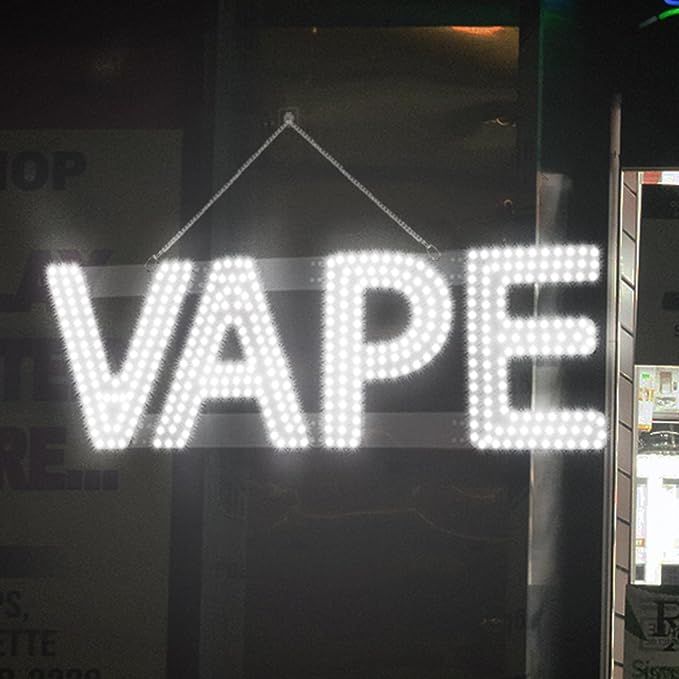 LED VAPE Sign for Business,32x10 inch Vape Smoke Sign Led for Window Wall Door w/Remote Control VapeSmoke Smoking Shop Store