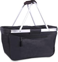 Picnic Basket, SIYUAN Collapsible Shopping Basket 24L Portable Grocery Basket with 2 Handles Reusable Folding Market Basket Leak-Proof Laundry Basket for Travel, Black