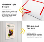 Acrylic Magnetic Sign Holder, Easy-Opening 8.5 x 11 Wall Mount Display Frames, Self Adhesive Back Plastic Clear Document Frame, Horizontal & Vertical Display (Silver, 12Pack)