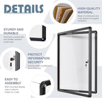 Enclosed Bulletin White Board 36x24 in, Lockable Wall Display Case for Office School Home Commercial, Tamperproof and Shatter Resistant, Black Aluminum Frame