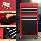 Goplus Tool Chest, 6 Drawers Rolling Tool Cabinet with Detachable Top Toolbox, Universal Lockable Wheels, Protective Liner, Auto Lock, Metal Tool Storage Cart, Tool Box for Garage Workshop