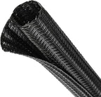 Split Wire Loom Tubing, Cable Protector Sleeve, Braided Cable Management for TV/Computer/Home Theater/Engine Bay, Cord Protectors from Pets No Chew (Black, 3/4"-10ft)