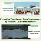 Canopy Water Weight Bag,440 LBS Heavy Duty Tent Weights Set of 8 Leg Weights for Pop Up Canopy,Tent,Gazebo,Carport,White